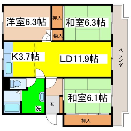 ドミール十條Bの物件間取画像